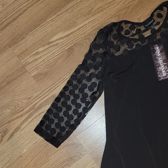 New Nina Leonard sexy black midi dress sizes M and L - Picture 2 of 8